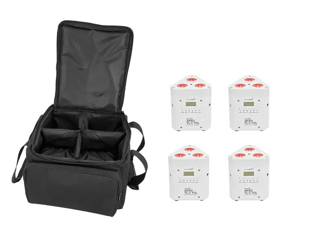 Set 4x AKKU TL-3 TCL Trusslight QuickDMX with Soft Bag